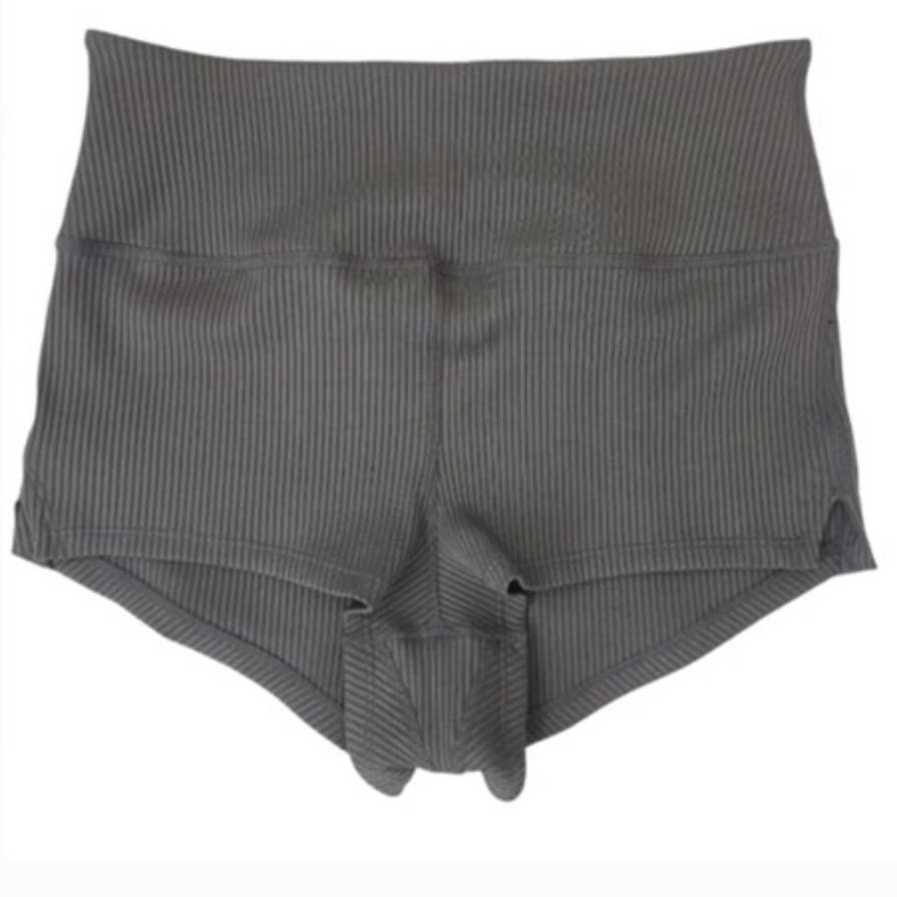 Free People Movement Gray High-Waisted Shorts